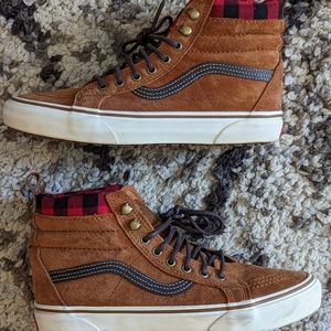 Vans SK8-HI MTE-1 | size 7 (men's) size 8.5 (women's) COLOR: PLAID BROWN/BLACK